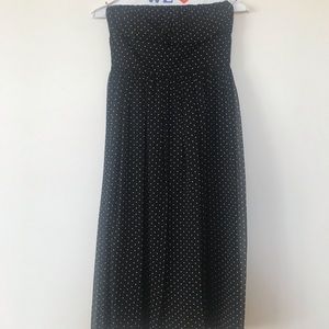 J. crew polka dot black strapless dress